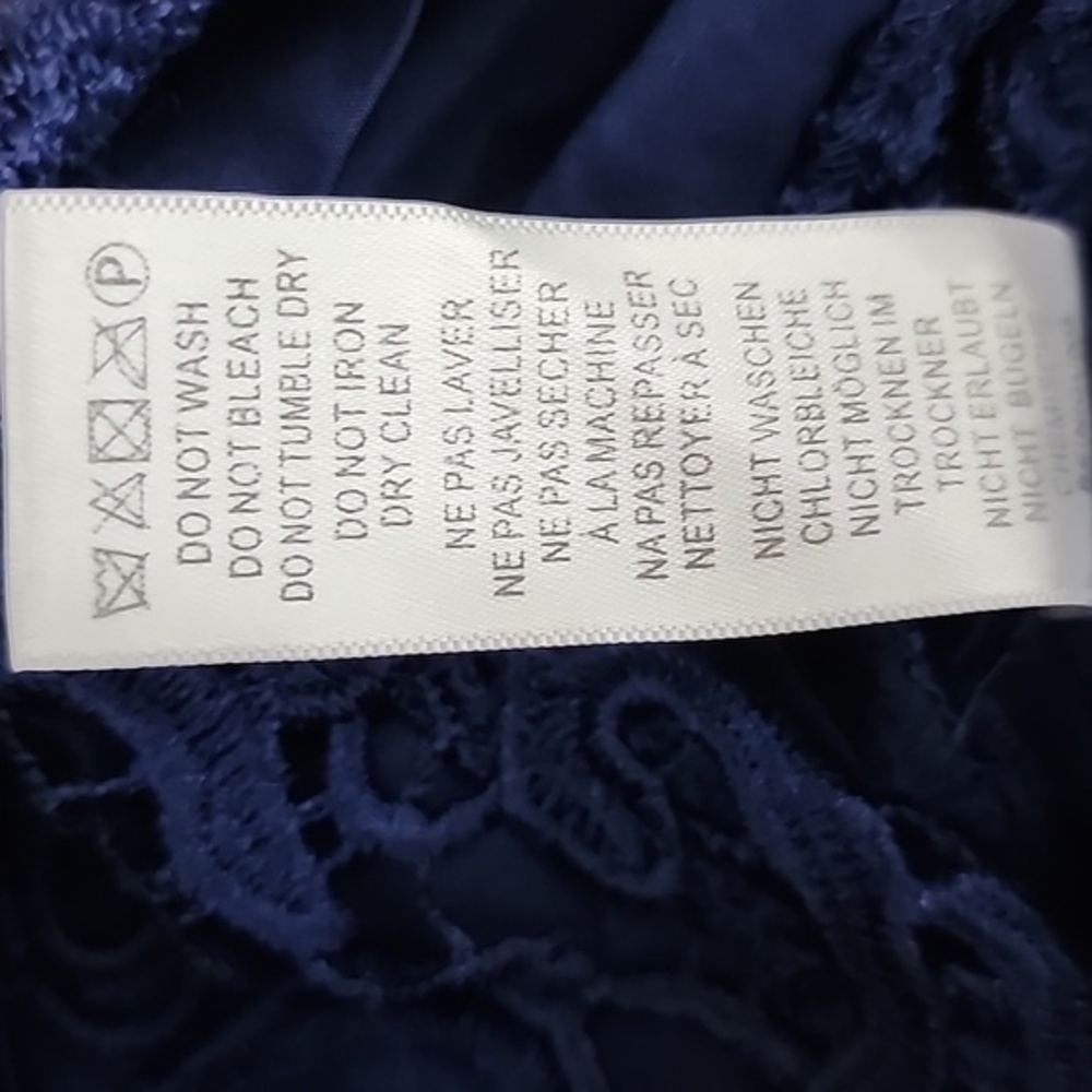 Aidan Mattox Women's V-Neck Sleeveless Lace Navy blue Cocktail Dress Size 0 - Picture 14 of 14